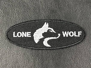 Нашивка Lone Wolf чорно-білий 105х40 мм, фото 1