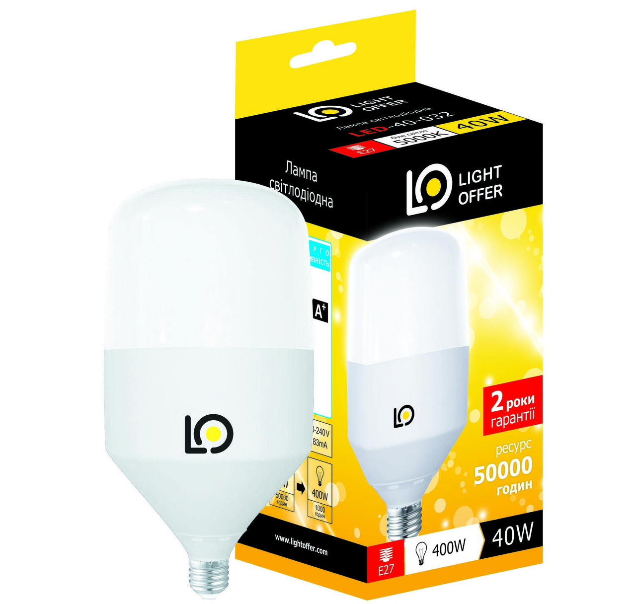 Светодиодная лампа Light Offer LED H115 40W E27 5000K 4300Lm (LЕD - 40 - 032) - фото 1 - id-p586545898