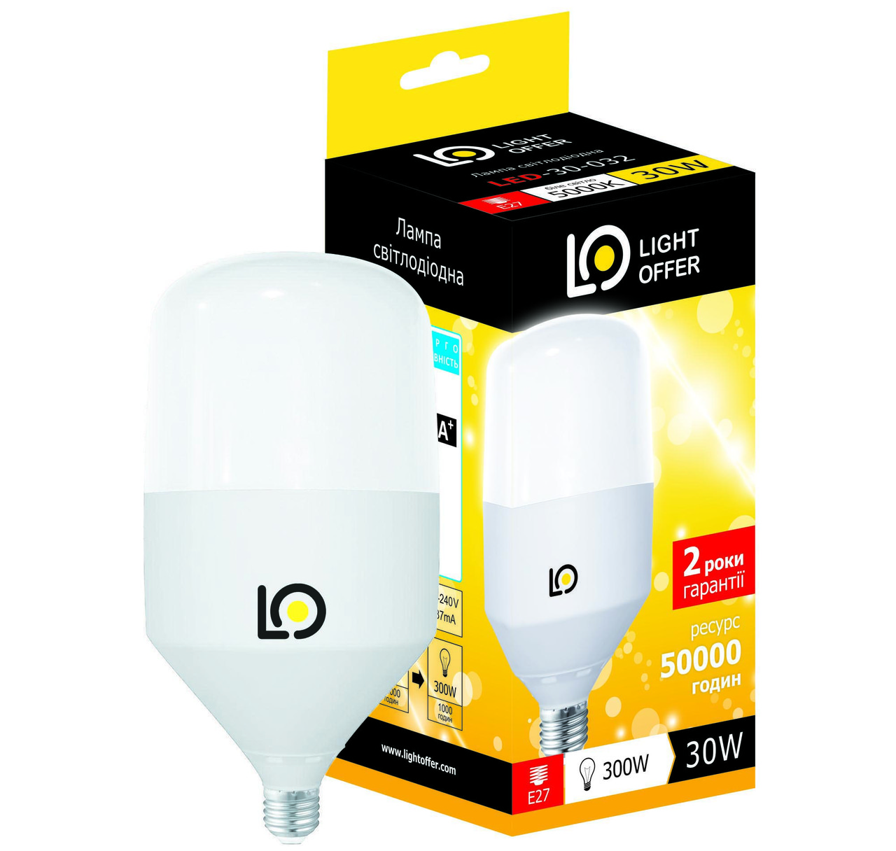 Светодиодная лампа Light Offer LED H100 30W E27 5000K 3200Lm (LЕD - 30 - 032) - фото 1 - id-p418475709