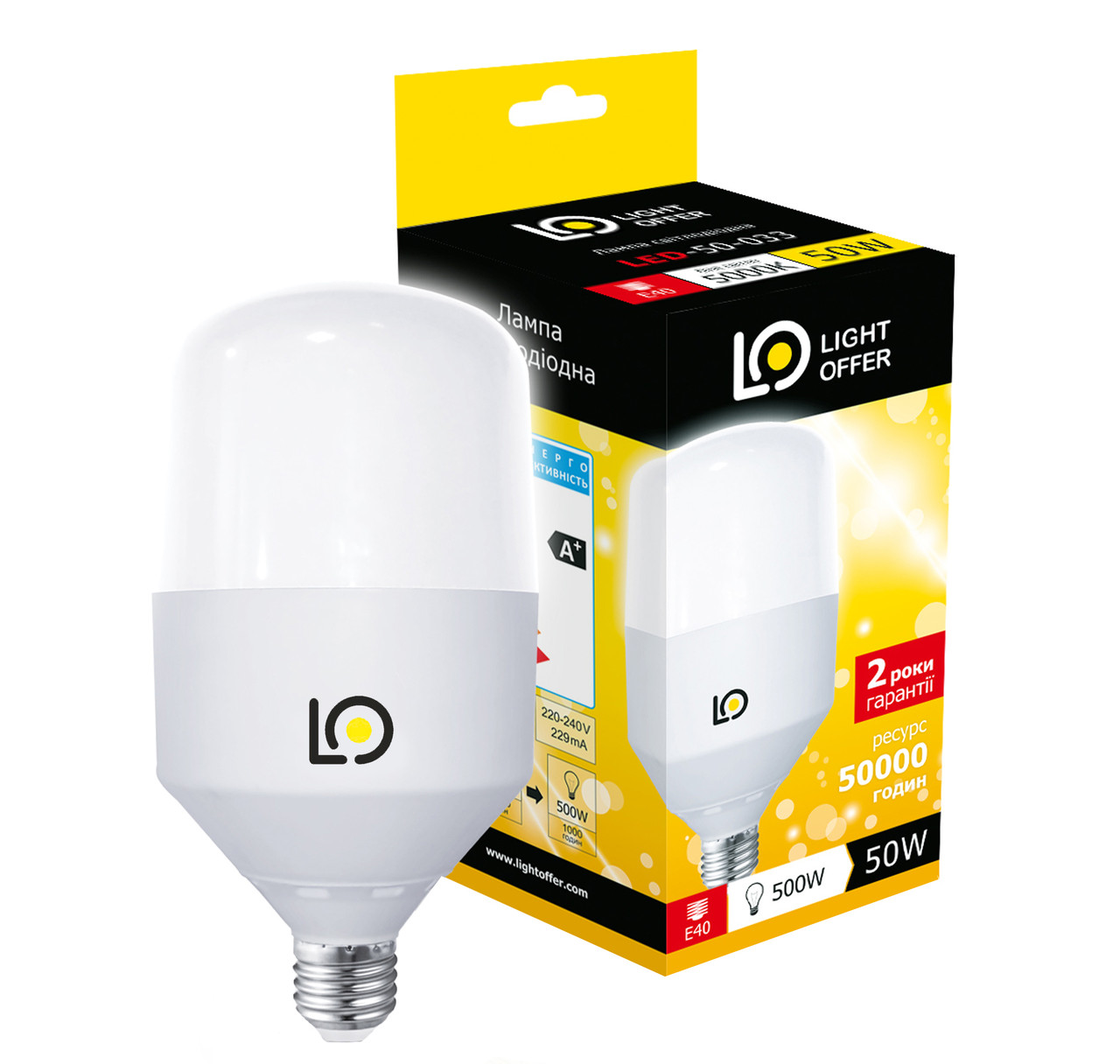 Світлодіодна лампа Light Offer LED H135 50 W E40 5000 K 5400 Lm (LED — 50 — 033)