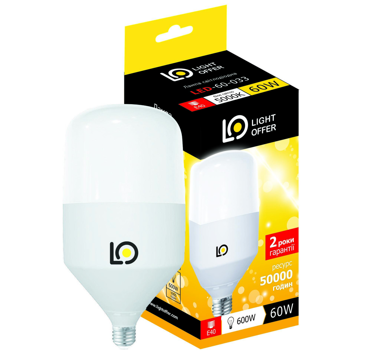 Світлодіодна лампа Light Offer LED H135 60 W E40 5000 K 6400 Lm (LED — 60 — 033)