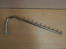 Поворотна хромована флейта Гусак 10 гвоздиків настінна з нахилом для одягу