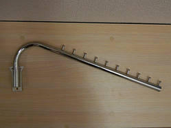 Поворотна хромована флейта Гусак 10 гвоздиків настінна з нахилом для одягу