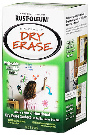 Маркерна фарба (маркерне покриття) Rust-Oleum Dry Erase Біла 4,4 кв. м., фото 1