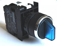 Перемикач 0-1 з фіксацією і блок-контактом підсвічування без лампи (1НО) синій B130SL20M
