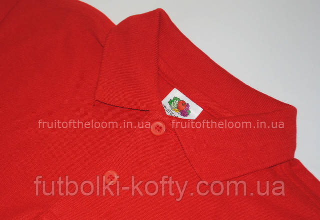 Красное  детское поло 65/35