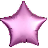 Фольгована повітряна кулька зірка рожева / сатин