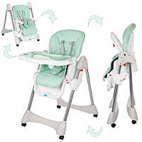 Стульчик для кормления M 3216-5-2 из экокожи, моющийся. Мятный.