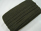 Тасьма ажурна косичка темна хакі, ширина 1,3 см (1уп-50 м), фото 3