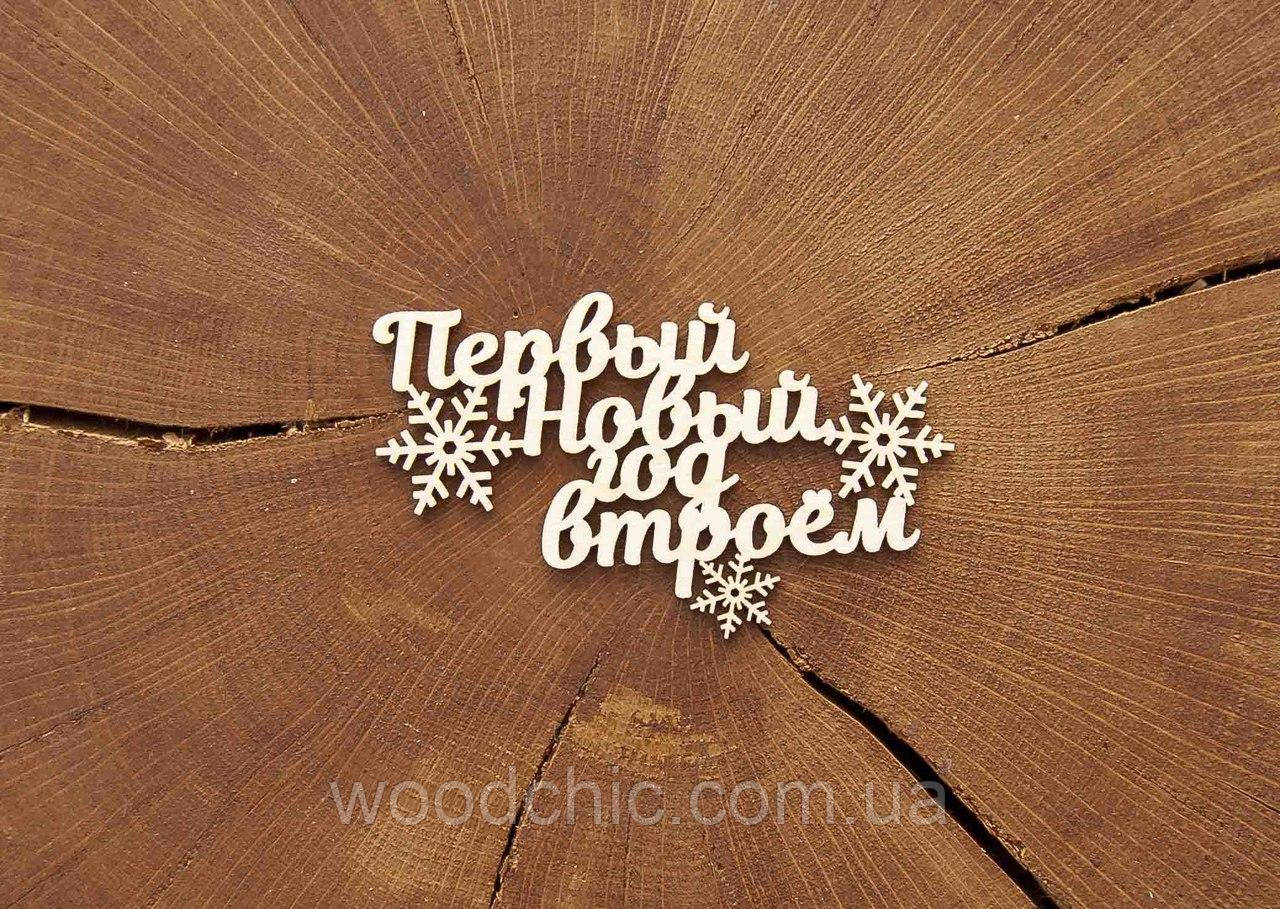 Чипборд Напис "Перший Новий рік утрьох"