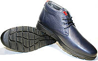 Модные ботинки мужские синие кожа Cabani