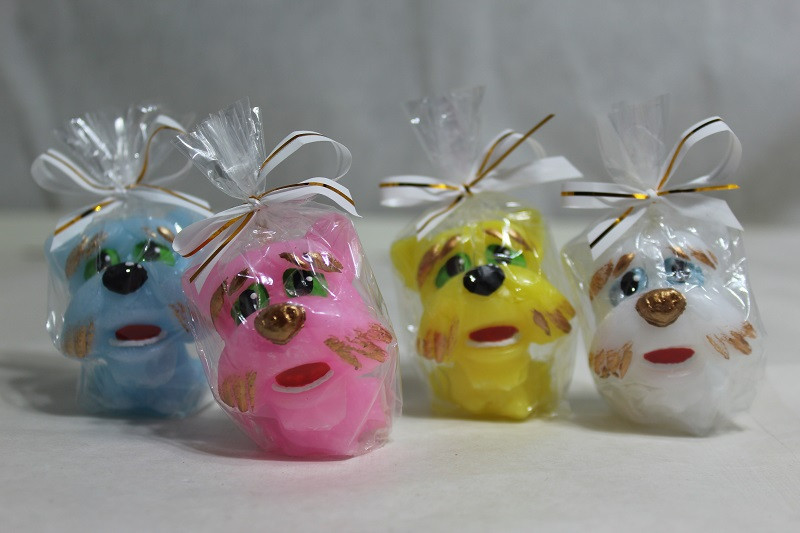 Свічка Собака Тер'єр/ Набір 4шт / Свічка Собака Тер'єр/ Набір 4шт 4x4 см, фото 1