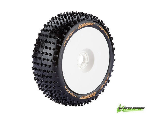 Колеса Louise Buggy 1/8 Racing B-SPIKE Soft белые 2шт (L-T3122SW), фото 1