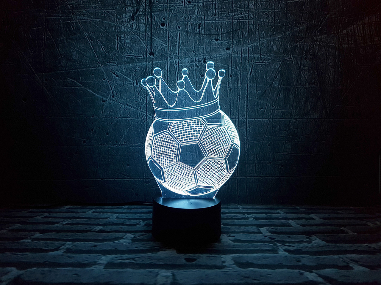 Змінна пластина для 3D-світильників "Футбольний м'яч з короною" 3DTOYSLAMP, фото 1