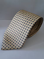 Краватка класична жовта в чорний квадрат