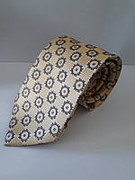 Краватка класичний жовтий з орнаментом кола