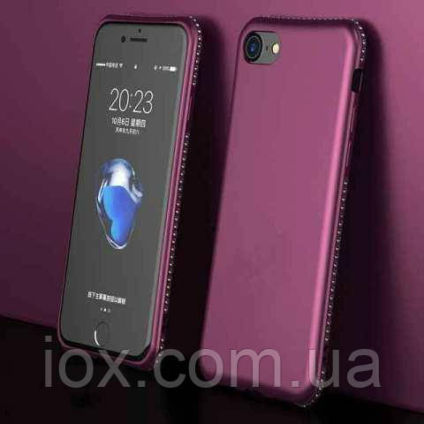 М'який TPU чехол з камінням Сваровські для iPhone 6/6s Бордовий