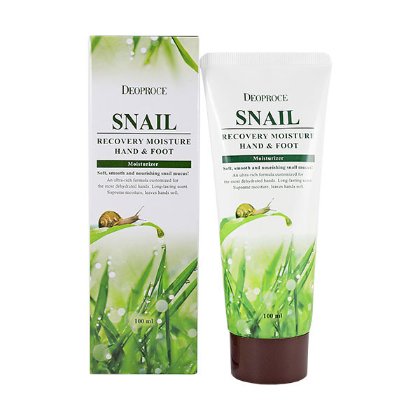 Крем з муцином равлика для шкіри рук і ніг Deoproce Snail Recovery Moisture Hand & Foot 100 мл, фото 1