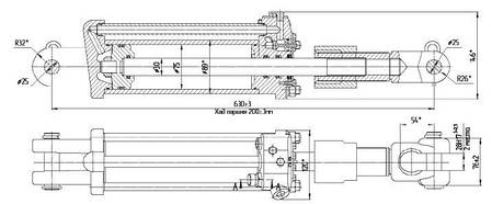 Ремонт гідроциліндра С75/30х200-3.44 До(630) з гайкою; L=630 Ц75х200-3К, фото 2