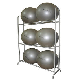 Стелаж для фітболів 1540х490х2130 (три полиці для м'ячів) Сірий Kompred OL160