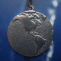Срібна підвіска Мапа світу, фото 5