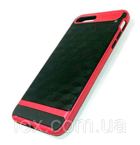 Рельєфний комбінований чохол-бампер для iPhone 7/8 Червоний