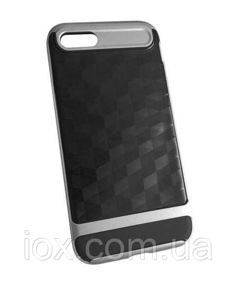 Рельєфний комбінований чохол-бампер для iPhone 7/8 Срібло, фото 1