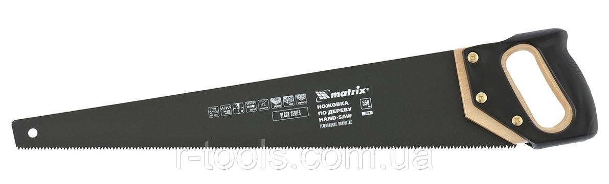 Ножівка для дерева 550 мм 7 8 TPI зуб 3D гартований зуб тефлонове покриття дерев'яна ручка MTX 235799