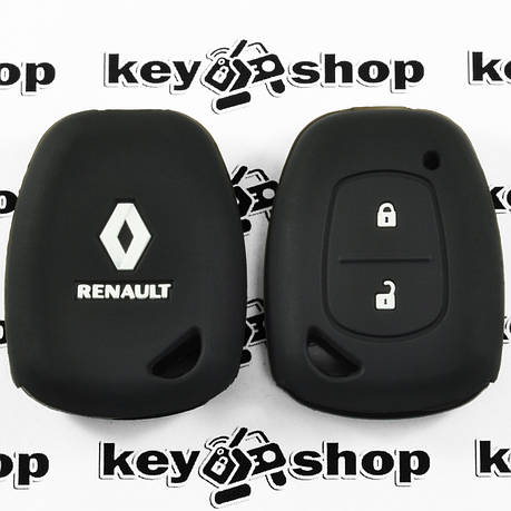 Чохол (чорний, силіконовий) для авто ключа RENAULT (Рено) 2 кнопки, фото 2