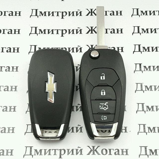 Оригинальный выкидной ключ для Chevrolet (Шевролет) 3+1 (panica) - кнопки, чип ID46, (PCF7937) 315 MHz - фото 1 - id-p620686519