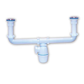 Сифон для мийки подвійний А-4009 (1 1/2"х40)