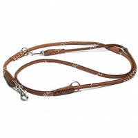 CoLLar SOFT Круглий шкіряний повідець-перестібка для собак без прикрас (коричневий)