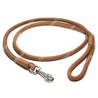CoLLar SOFT Круглий шкіряний повідець для собак без прикрас (коричневий) довжина 122 см, діаметр 8 мм