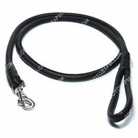 CoLLar SOFT Круглий шкіряний повідець для собак без прикрас (чорний) довжина 122 см, діаметр 4 мм