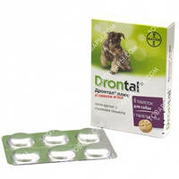 Дронтал Плюс (Drontal plus) таблетки від глистів зі смаком м'яса для собак, 1 таблетка