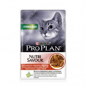 Purina Pro Plan Nutrisavour Sterilised Консервы для стерилизованных кошек кусочки говядины в подливе - фото 1 - id-p620763177