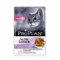 Purina Pro Plan Nutrisavour Delicate Консервы для кошек кусочки индейки в подливе