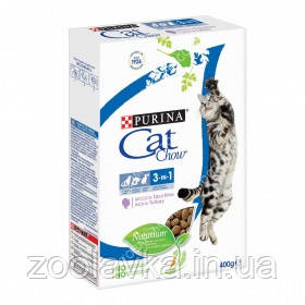 Purina Cat Chow Feline 3 in 1 Сухий корм для дорослих кішок (3 в 1) з індичкою 0,400 кг