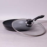 Сковорода Kamille 28 см із керамічним покриттям "мармур" і кришкою, фото 5
