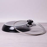 Сковорода Kamille 28 см із керамічним покриттям "мармур" і кришкою, фото 6