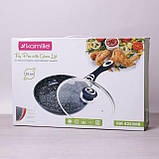 Сковорода Kamille 28 см із керамічним покриттям "мармур" і кришкою, фото 8
