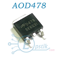 AOD478, (D478), (AP9997GH), MOSFET Транзистор, N-калал, 100V, TO-252