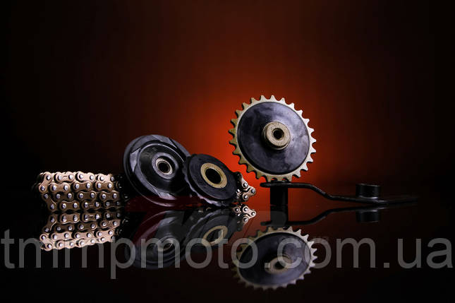 Ролики натяжные + цепь распредвала Дельта Альфа Актив-125сс  (90L), фото 2