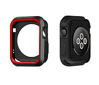 Силиконовый защитный корпус Primo для Apple Watch 38mm - Black / Red