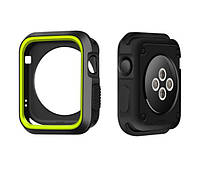 Силиконовый защитный корпус Primo для Apple Watch 42mm - Black / Yellow