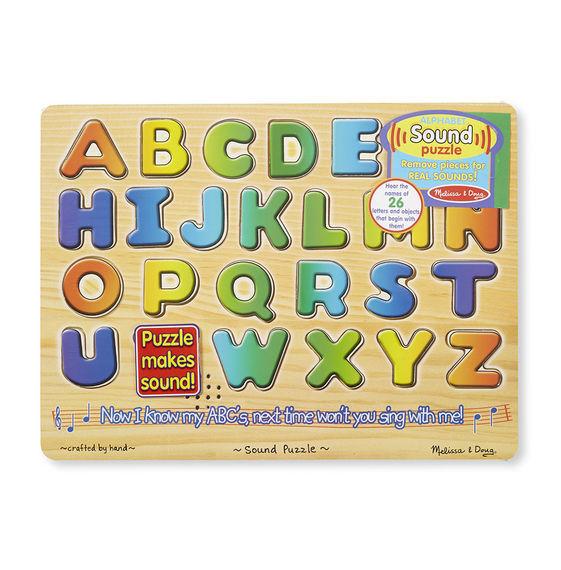 Дерев'яний розвиваючий Звуковий пазл "Англійський алфавіт" / Alphabet Sound Puzzle - 26 Pieces ТМ Melіssa & Doug MD340