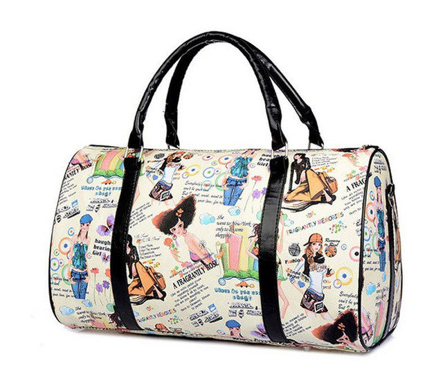 Велика жіноча сумка бочонок з принтом Шоппер, фото 1