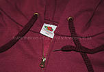 Толстовка бордова чоловіча худі на замку з капюшоном, щільна преміум Fruit of the loom,L, фото 2