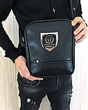 Сумка чоловіча Philipp Plein D2513 чорна, фото 3