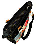 Джинсова сумочка саквояж маки акварель2, фото 3